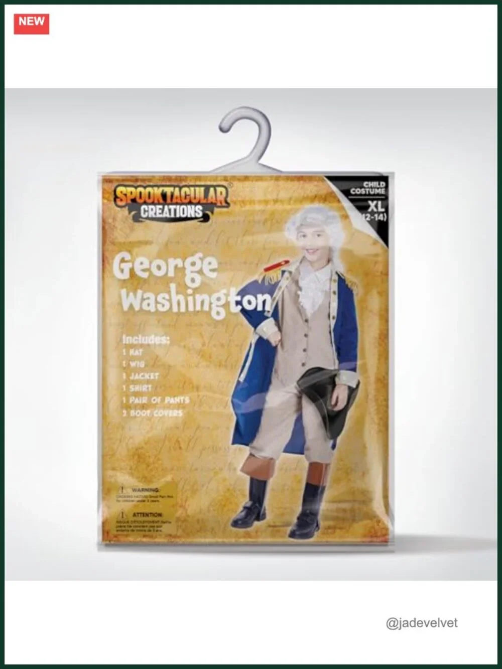 Kids George Washington Colonial Costume with Wig and Hat for Halloween